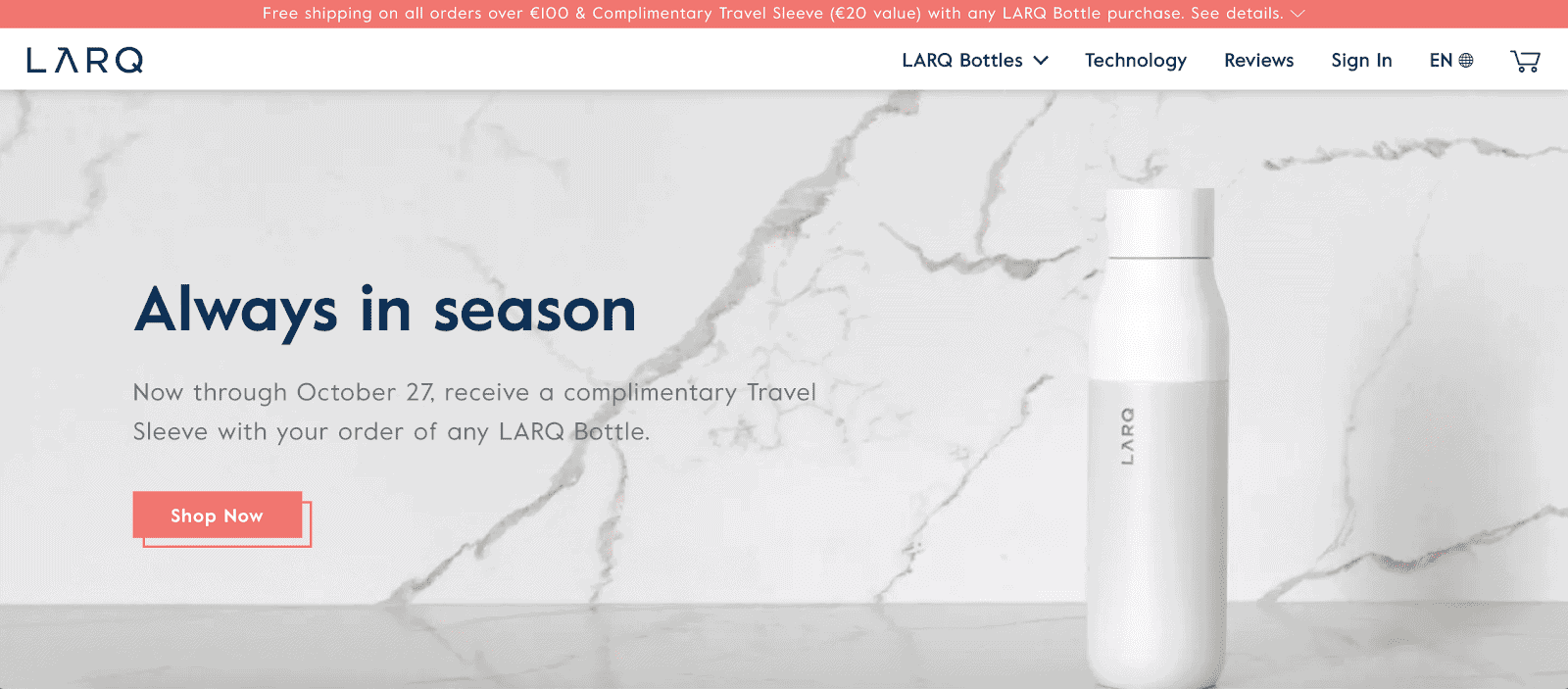 Larq website design