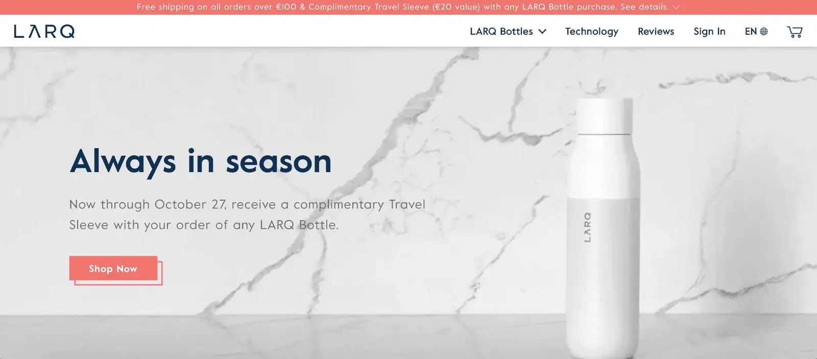 Larq website design