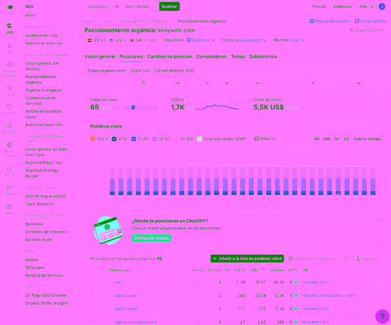 captura de seoyweb en el top 5 de Google
